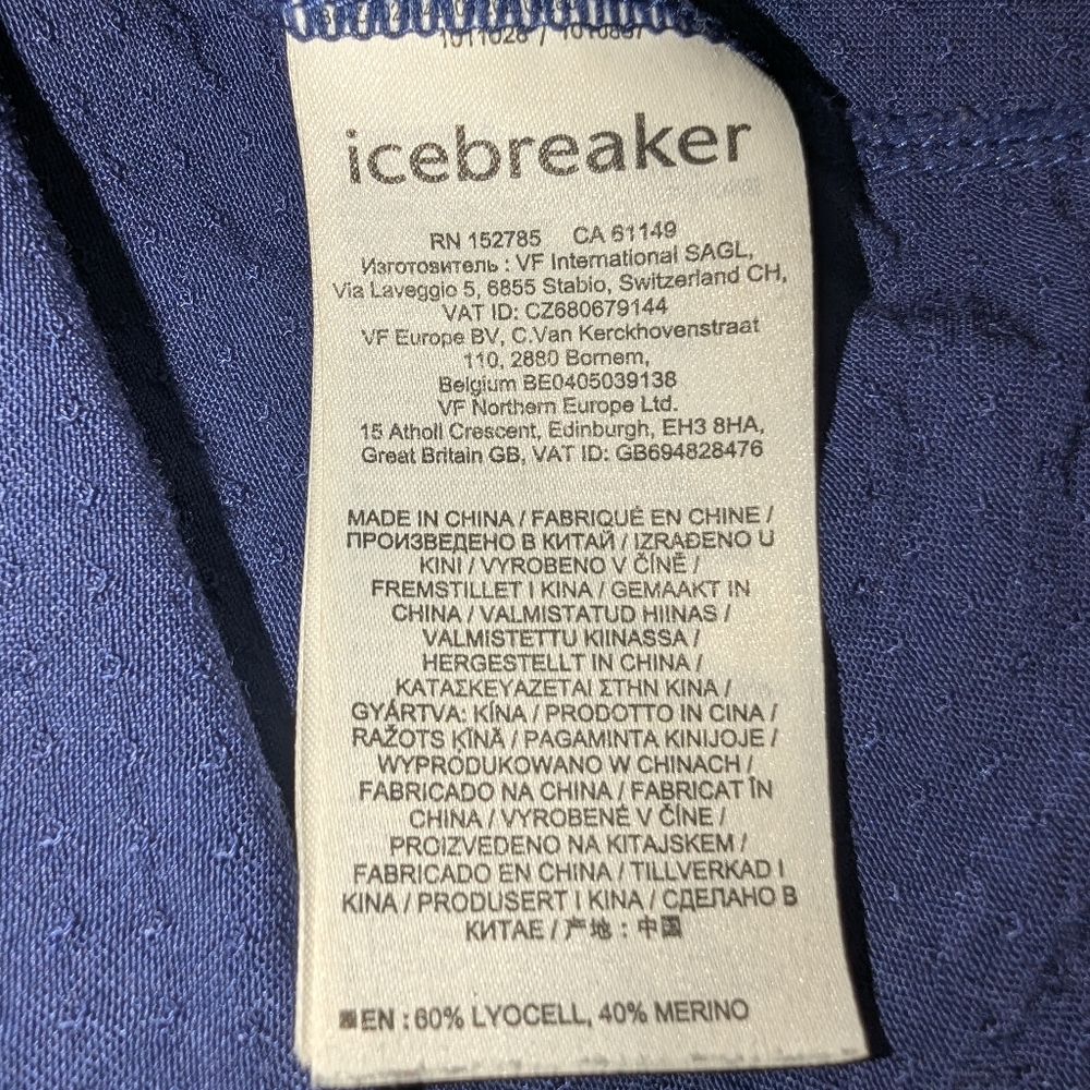 Icebreaker Zoneknit Men's size Large Short Sleeve Merino Blend Blue Base layer - Picture 5 of 7